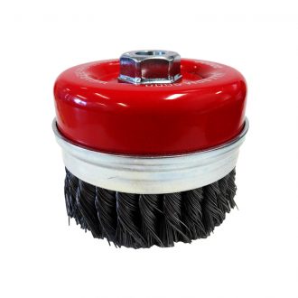 Josco 100mm XHD Steel Twistknot Cup Brush with Skirt