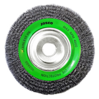 Josco 200mm Crimped Stainless Steel Wheel Brush