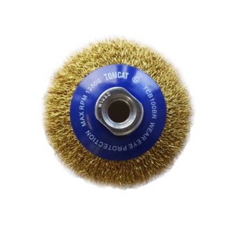 Tomcat 100mm Crimped Brass Wire Bevel Brush